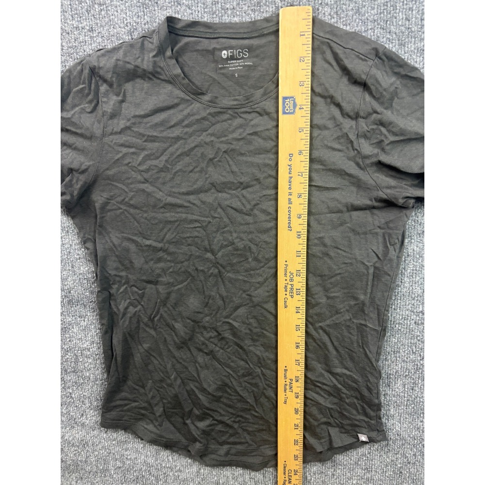 FIGS T-Shirt Women Size S Gray Pima Cotton Modal Super Soft Short Sleeve Tee - Picture 4 of 5